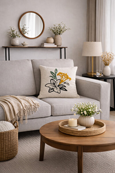 Bikaya Home 2-компонентна бродерирана декоративна калъфка за възглавница | Мо...