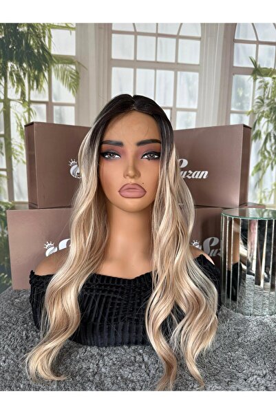 Suzan Peruk Baby tabanlı önü tül detaylı Gerçek saç dokusunda TEPELİK- Tepe s...