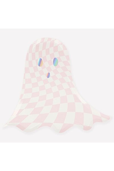esplendor Espshopx - Pink Checker Ghost Plates - Pink Ghost Plates (8 Pieces)...