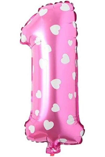 Nacario Nrcrioshop 1 Number 40 Inch Pink Heart Foil Balloon 100 cm 1201248