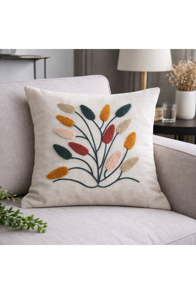Bikaya Home 2-Piece Punch Embroidered Decorative Pillowcase |   Modern & Bohe...