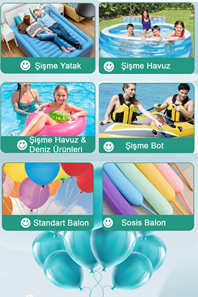 Parti dolabı Çok Amaçlı Elektrikli Balon Şişirme Makinası, Sosis Balon Makinası, Şişme Havuz, Yatak Pompası, Şişirme İndirme Makinası