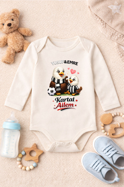 ModaXen Baby Bodysuit with Funny Writing "My Eagle Family" Printed 100% Cotto...