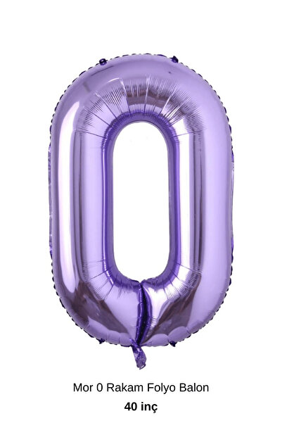 Bunloon Purple 0 Number Foil Balloon 40 Inch Birthday Decoration