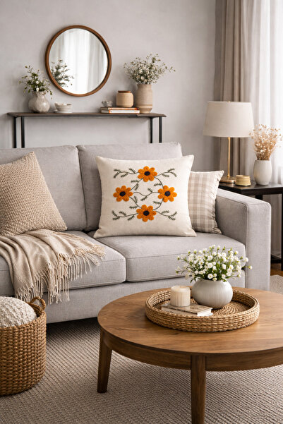 Bikaya Home 2-компонентна бродерирана декоративна калъфка за възглавница | Мо...