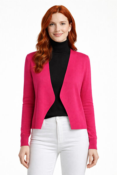 Neden Tekstil Double-Breasted Collar Crop Knitwear Cardigan