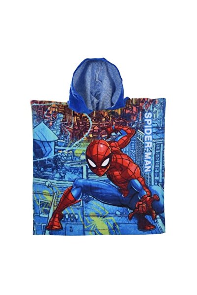 Disney Spider Man Bath Poncho for Boys, Blue