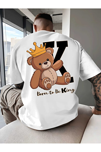 Rayan & Hoor Style Tricou supradimensionat din bumbac cu imprimeu TEDDY ARKA,...