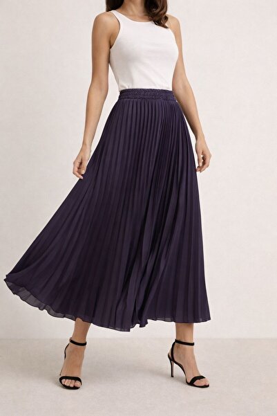 Marjinal Kadın Saten Pliseli Etek