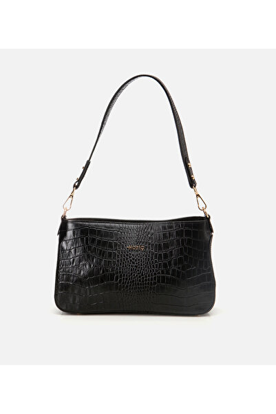 Hotiç Kadın Deri Siyah Omuz Çantası