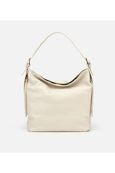 Hotiç Kadın Deri Ekru Omuz Çantası
