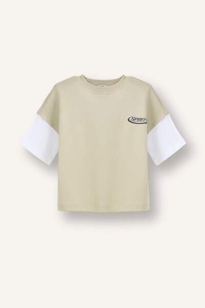 DeFacto Oversize Slogan Printed Short Sleeve T-Shirt Baby Boy G7481A526Sm