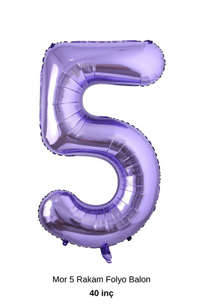 Bunloon Purple 5 Number Foil Balloons 40 Inch Birthday Decoration