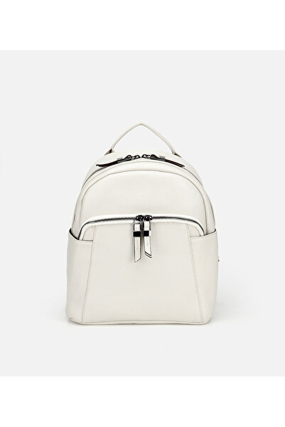 Hotiç Kadın Deri Bej Sırt Çantası