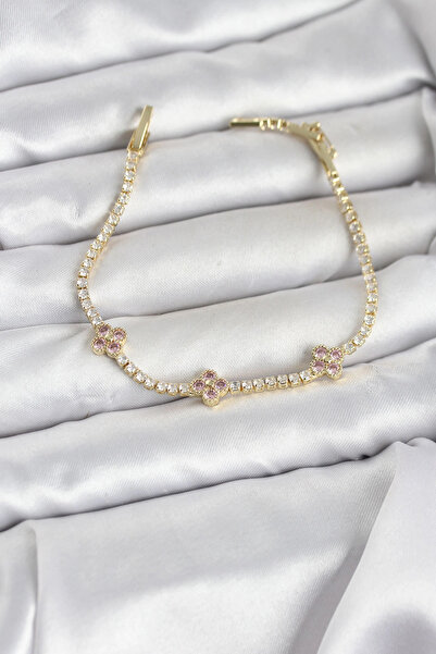 Nacario ميه للاستيراد ®   سوار نسائي ذهبي اللون من النحاس مع مسار مائي وحجر ا...