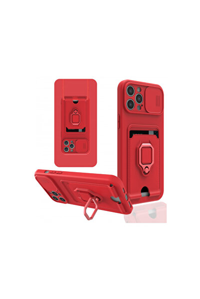 cepmoda حافظة آيفون 12 برو مع حلقة - حزام للرقبة - حامل بطاقات - غطاء متعدد ا...