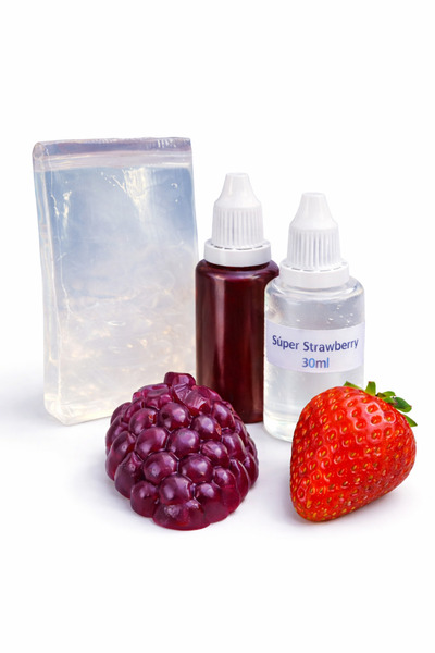 Organik Hekim 1 KG Şeffaf Sabun Bazı + 30 ML Kırmızı Sabun Boyası + 30 ML Çil...