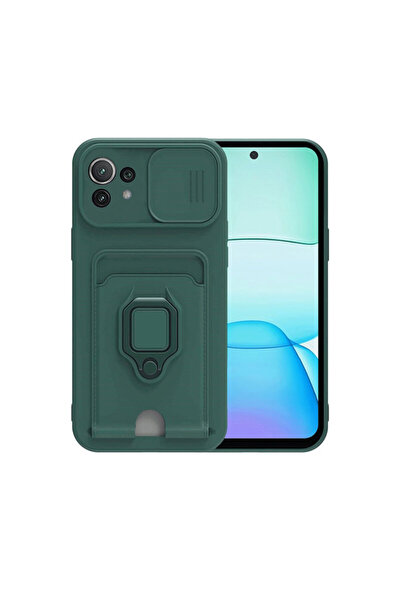 cepmoda حافظة هاتف Mİ "11 LITE" مع حلقة وحامل كاميرا لجهاز آي بي كا حامل بطاق...