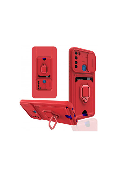 cepmoda Redmi Note 8 Ring Case - Neck Strap - Card Holder - Multi-Purpose Cov...