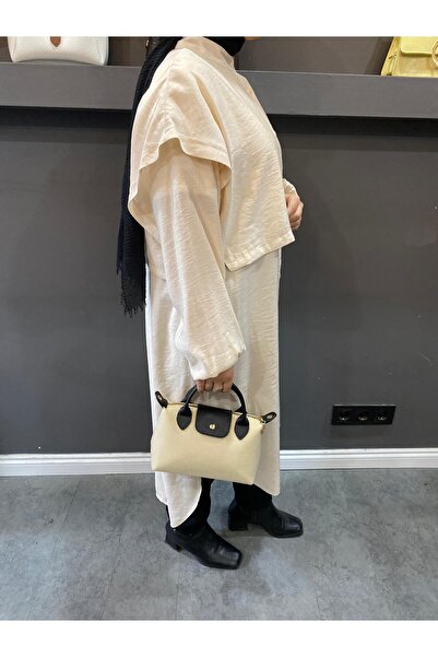 monalivabutik KREM PELERİNLİ İP BAĞCIKLI GÖMLEK