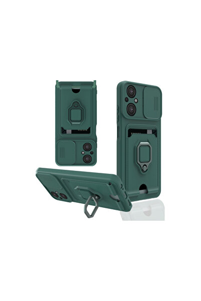 cepmoda Poco M5 Ring Case - with Neck Strap - Card Holder - Multi-Purpose Cov...