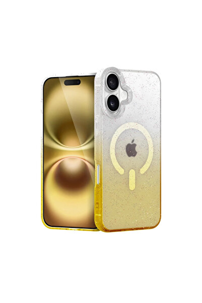 xirshop غطاء آيفون 16 بلس بوميل لامع متوافق مع ماج سيف - ذهبي