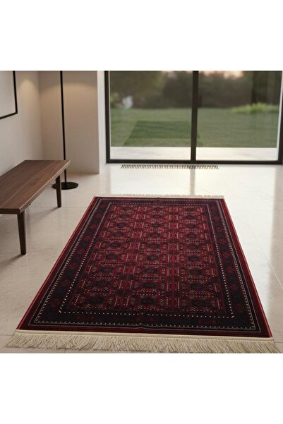 Buhara Tekstil سجادة صلاة "تراث " الفاخرة - باللون العنابي الملكي سماكه 4m