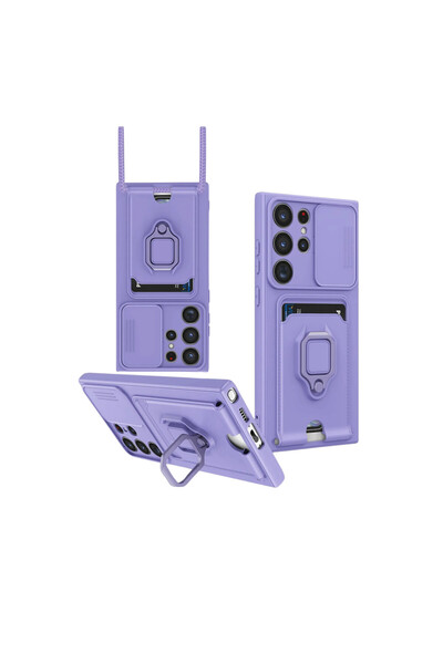 cepmoda حافظة سامسونج "S25 ULTRA" مع حلقة وحامل كاميرا حامل بطاقات في حامل بط...