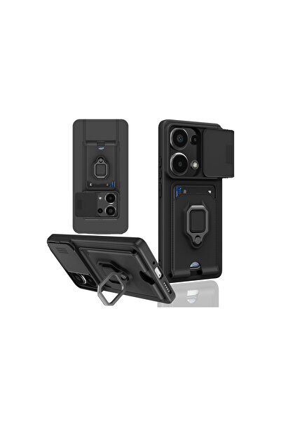 cepmoda Redmi "Note 13 Pro (4g)" Phone Case with Ring and Ip Strap, Card Hold...