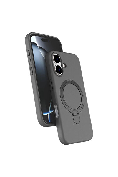 xirshop غطاء آيفون 16 بلس ريجال مع حامل ماج سيف - رمادي تيتان