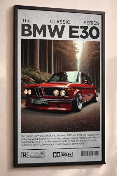 Çağlayan Reklam Αισθητική αφίσα τοίχου με κομψό σχέδιο BMW E30, αφίσα χωρίς π...