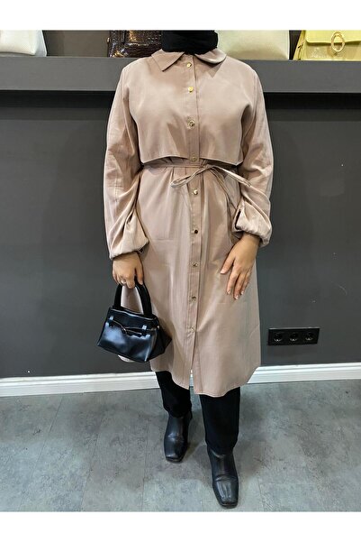 monalivabutik BEJ PARÇALI PARDESÜ