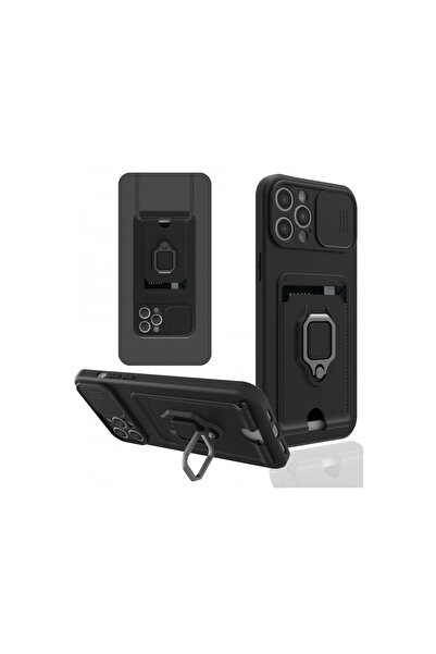 cepmoda حافظة آيفون 12 برو ماكس مع حلقة - حزام للرقبة - حامل بطاقات - غطاء مت...