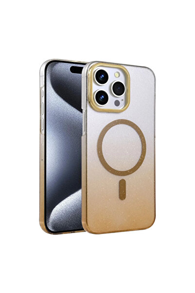 xirshop غطاء آيفون 15 برو ماكس اللامع بتقنية ماج سيف - تيتانيوم صحراوي