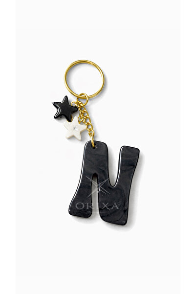 orixa Letter N Keychain - Bag Charm (Black - Star)