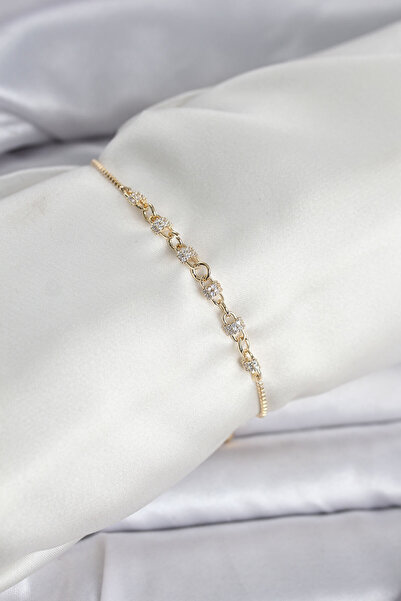 CT STONES Gold Color Chain Model Zircon Stone Brass Elevator Women's Bracelet