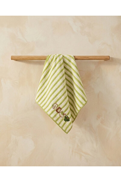 LİONYA DESİGN Matcha Set Embroidered Decorative Hand Towel Single - 100% Cott...
