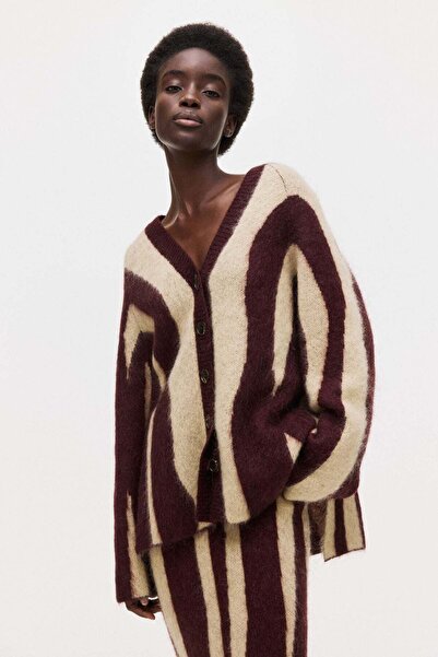 H&M Jacquard-knit mohair-blend cardigan