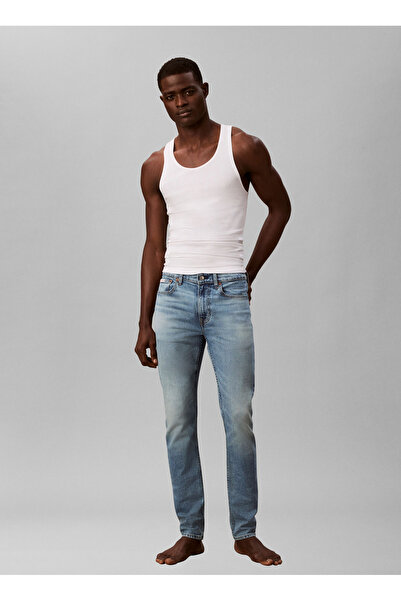 Calvin Klein Jeans Normal Bel Straight Mavi Erkek Denim Pantolon LV04RE700G2T...