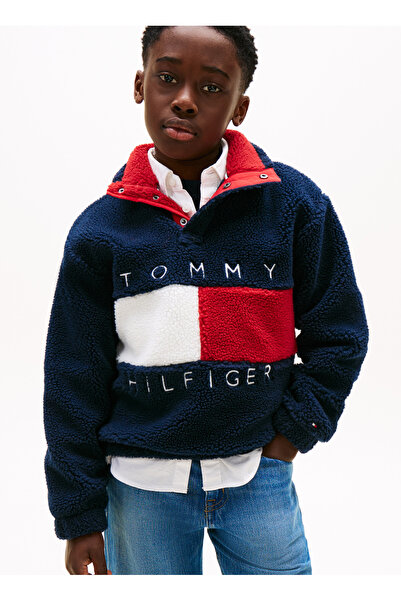 Tommy Hilfiger Desenli Erkek Çocuk Lacivert Sweatshırt KS0KS00705C1G
