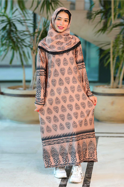 AsrymShop عباية او اسدال بناتي قطن فسكوز خفيف بيج