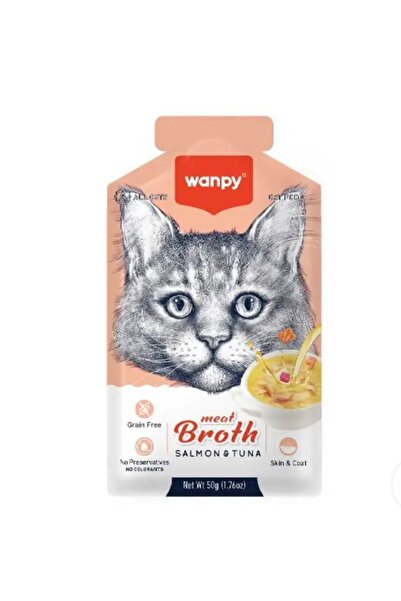 Wanby مرق لحم السلمون والتونة للقطط 50 ج