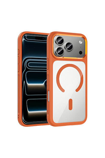 Paladyum Case iPhone 17 Pro Max Compatible Transparent Non-Yellowing Orange T...