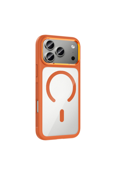 Paladyum Case iPhone 17 Pro Compatible Transparent Non-Yellowing Orange Tiko ...