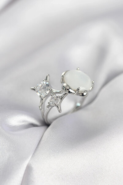 shopwave Silver Color Pole Star Model Women's Ring