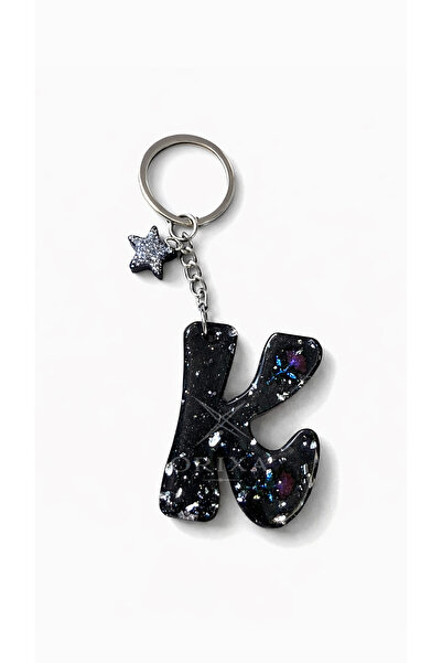 orixa Letter K Keychain - Bag Charm (Black - Star)