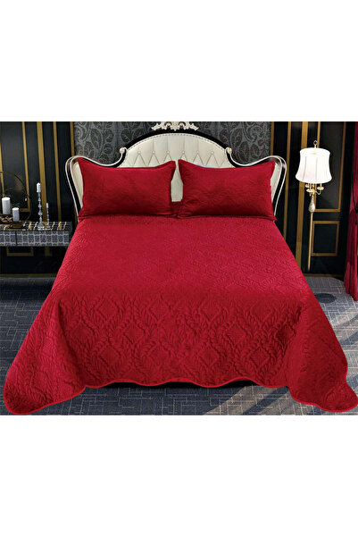 FIONNA.RO 3 Piece Velvet Duvet Cover Set - Burgundy