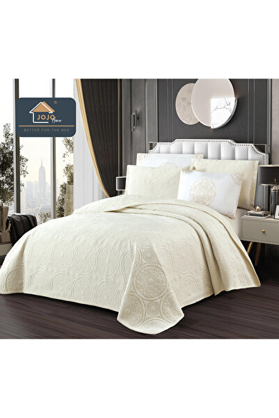 FIONNA.RO 5-Piece Printed Velvet Duvet Cover Set - Cream