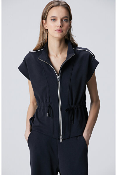 Network Siyah Modal Karışımlı Biye Detaylı Ceket