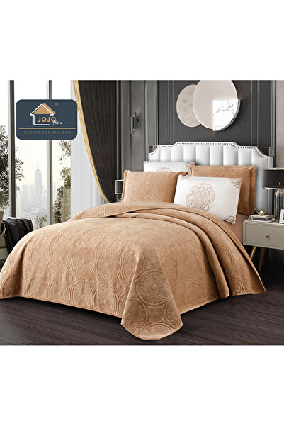 FIONNA.RO 5-Piece Printed Velvet Duvet Cover Set - Beige